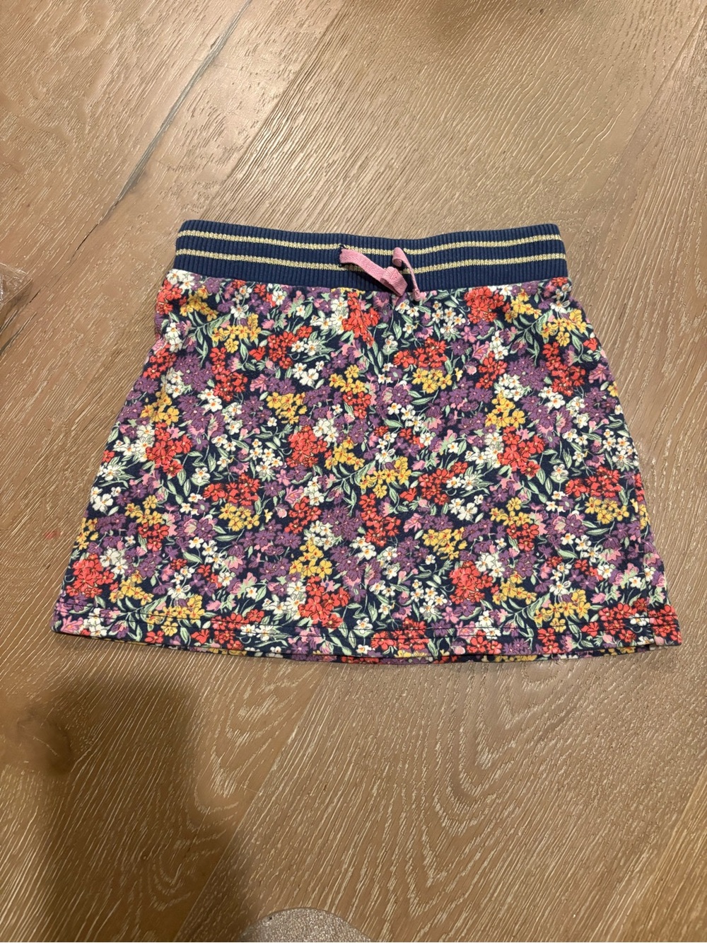 Mini Boden 7/8 Floral Knit Skirt